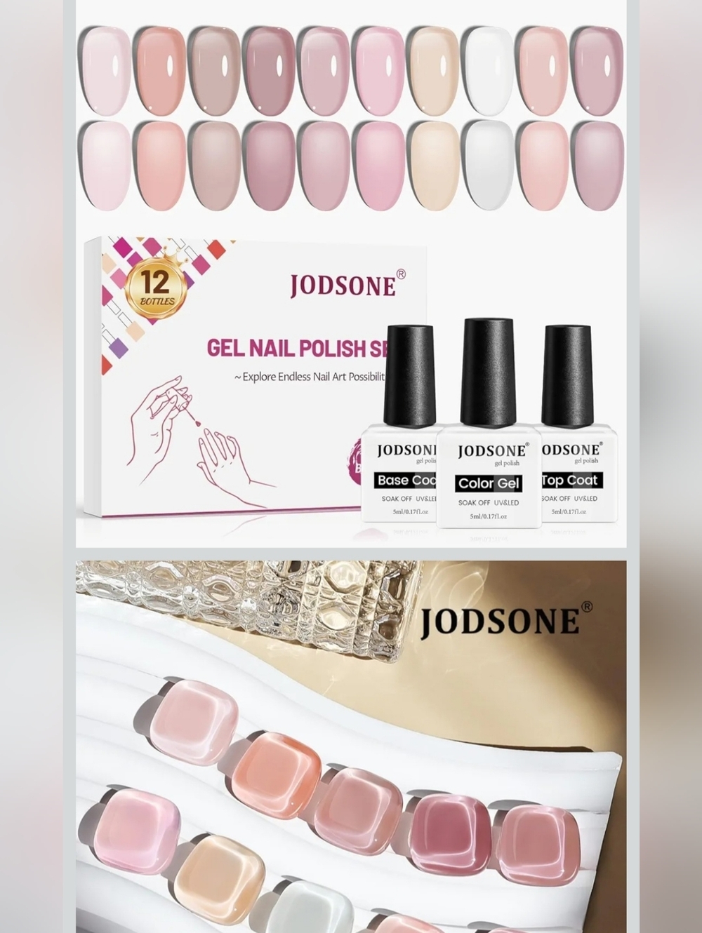 JODSONE Color Gel Nail Polish Set - Pink Shades